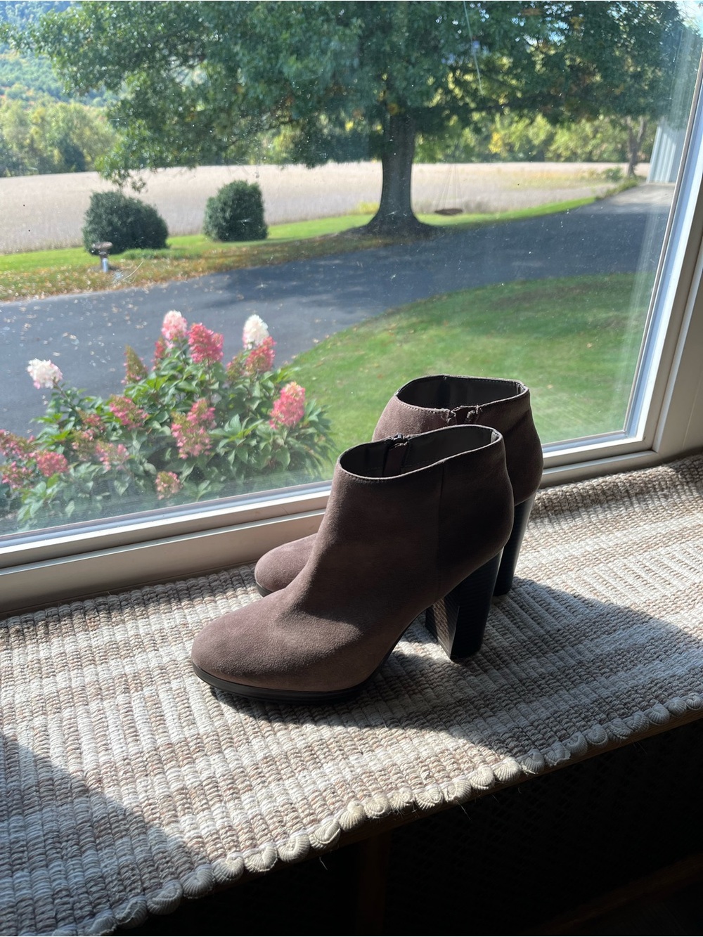 LC Lauren Conrad Taupe Suede Ankle Booties